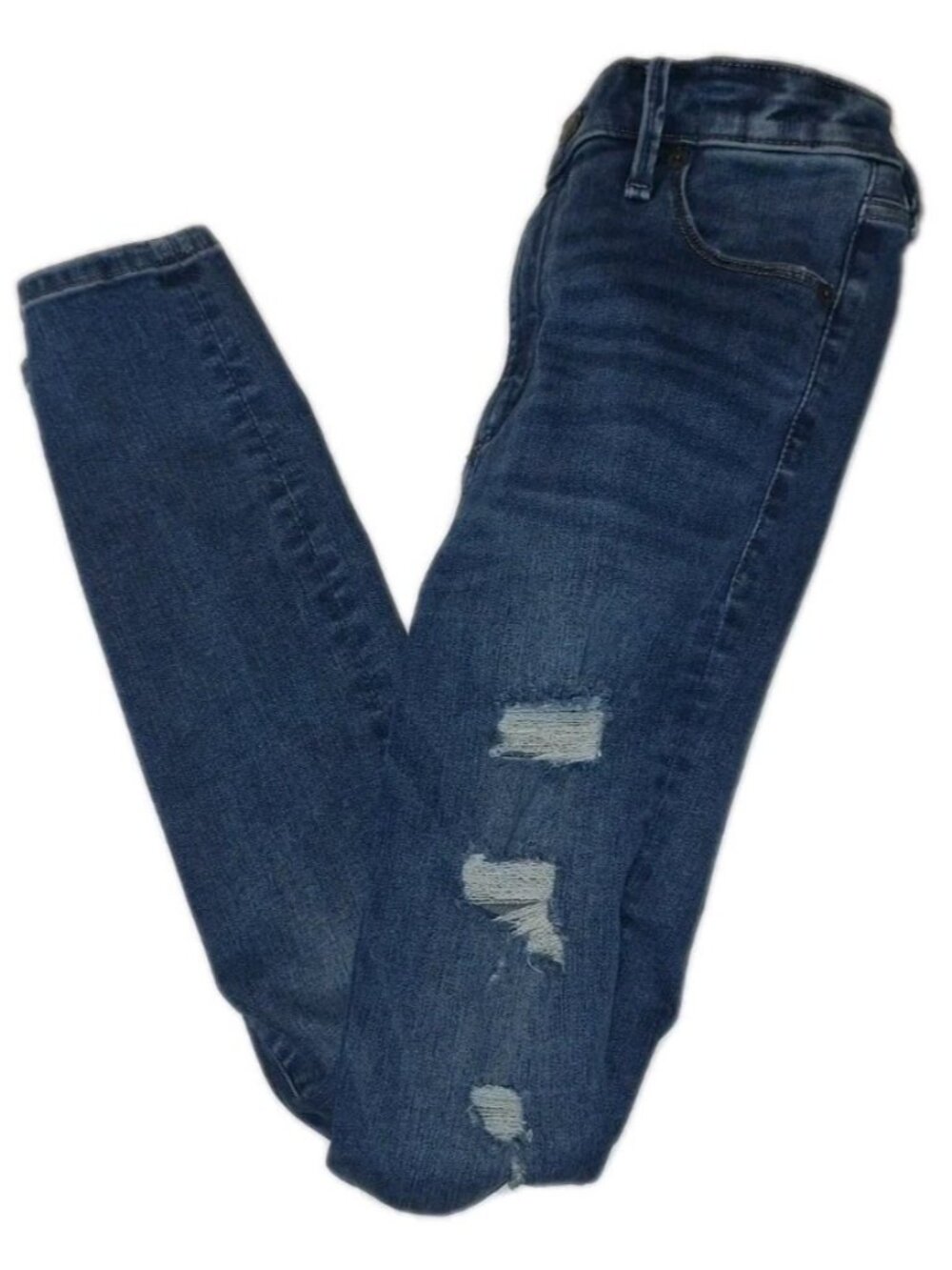 Abercrombie and Fitch Women's Size 00 Blue Jeans 24x28 Distressed